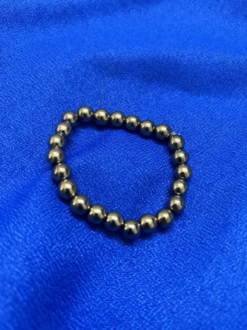 REBUY Golden Pyrite Stone Bracelet Natural Gemstone Chakra Bracelet Reiki Healing Jewelry for Men & Women, Bead Size 8 mm, Color Golden, Lab Certifica...